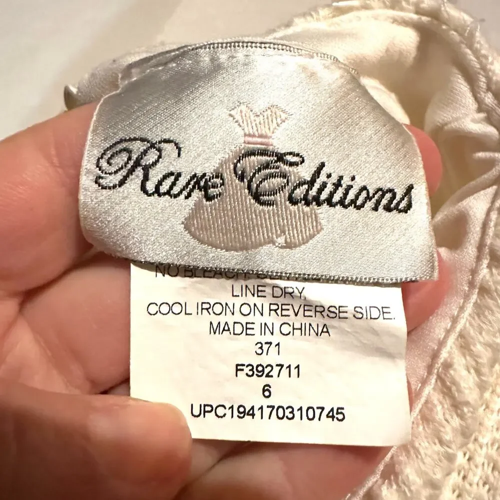 Rare Editions Ivory Creamy White Cable Knit Sweater Dress Girls 6